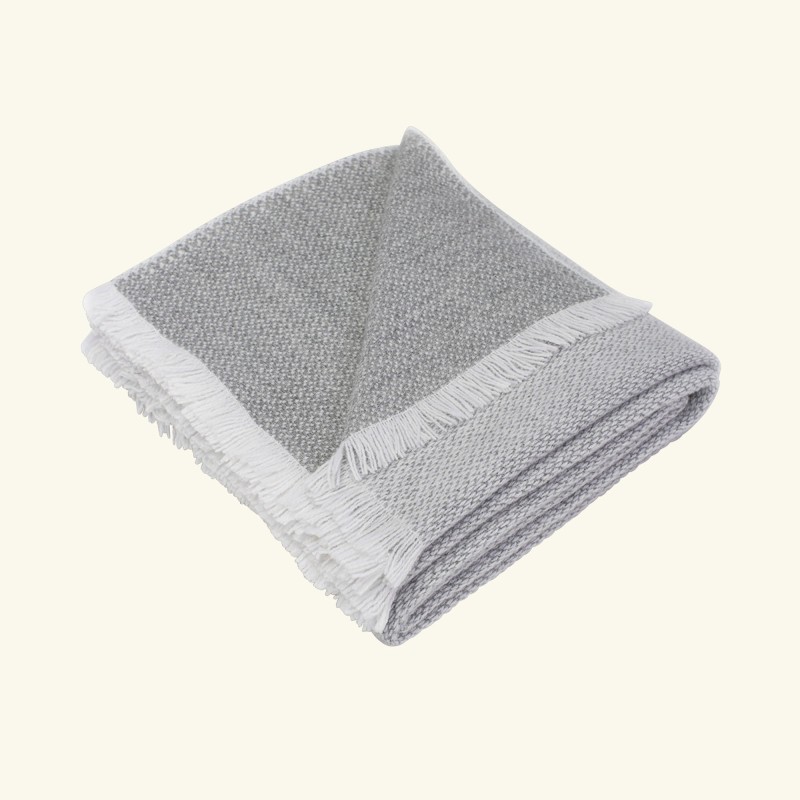 2. Doublesided handwoven alpaca & cashmere throw | GREY MIST