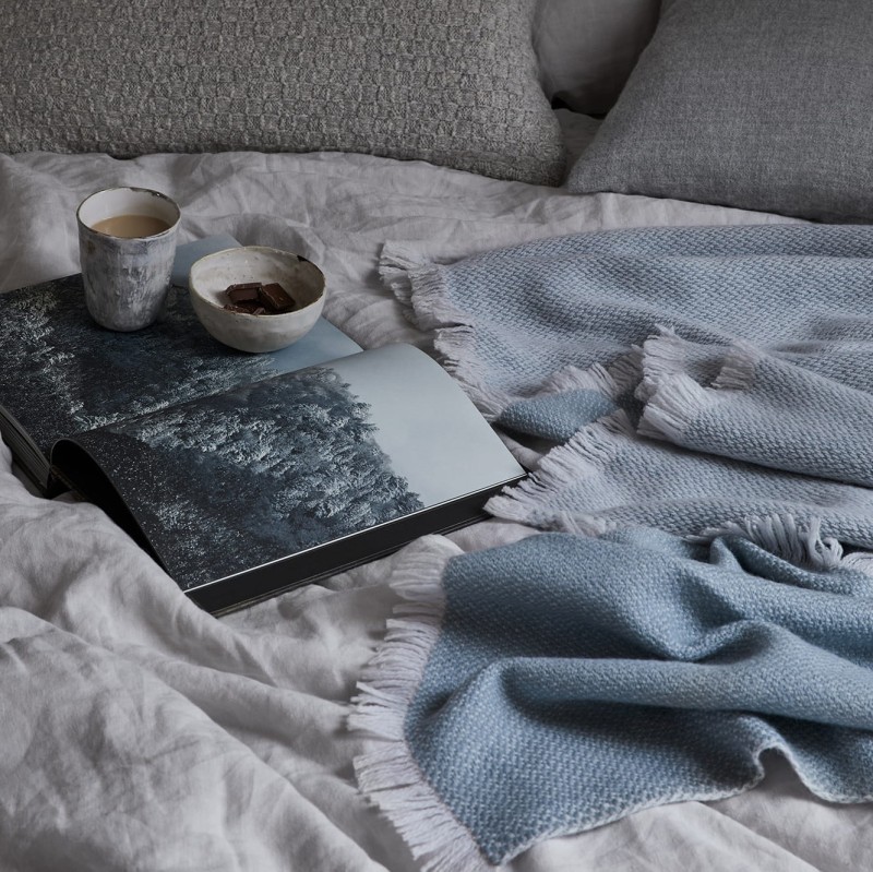 3. Doublesided handwoven alpaca & cashmere throw | GREY MIST