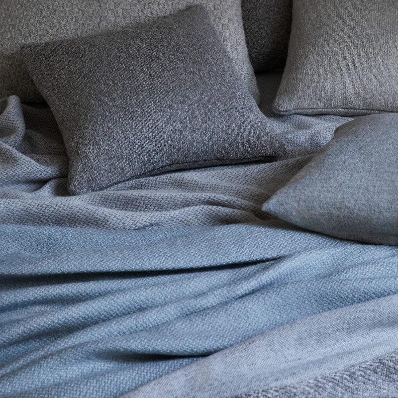 6. Doublesided handwoven alpaca & cashmere throw | GREY MIST