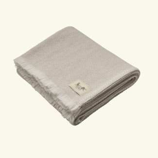 Doublesided handwoven alpaca & cashmere throw | SAND