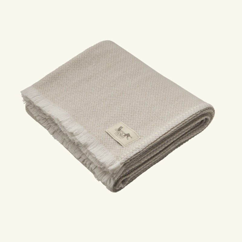 1. Doublesided handwoven alpaca & cashmere throw | SAND