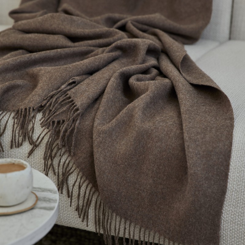 3. Classic Throw 100% Baby Alpaca | MOCHA