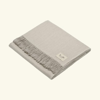 Fishbone Throw 100% Baby Alpaca | WHITE BEIGE