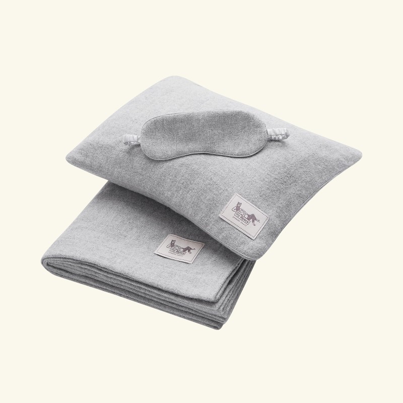 Travel set 100% baby alpaca - silver