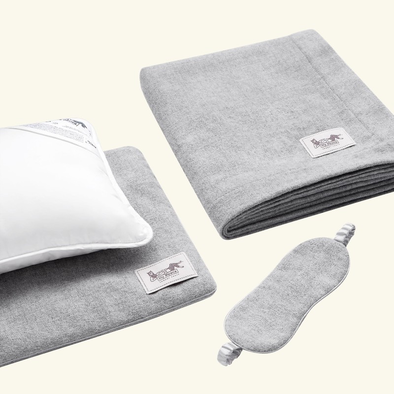 Travel set 100% baby alpaca - silver