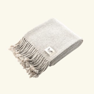 Baby Alpaca & Organic Cotton Throw – Natural Silver