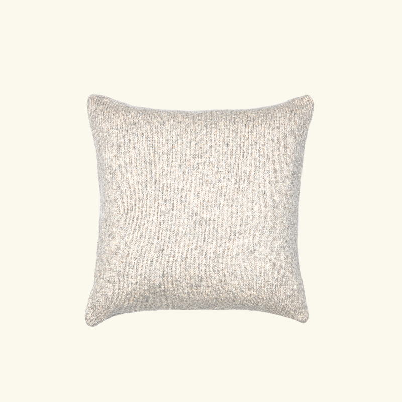 Baby alpaca & organic cotton cushion | smooth knit | NATURAL SILVER