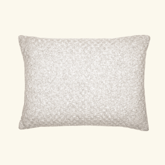 Baby alpaca & organic cotton cushion | check knit | NATURAL SILVER