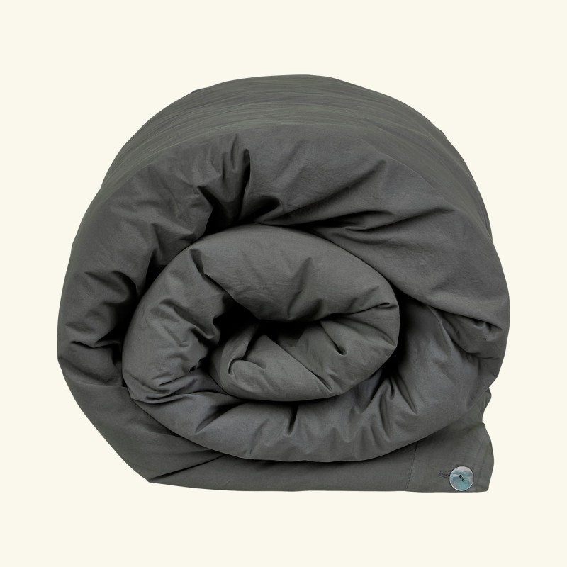 Duvet cover in cotton percale - rock grey