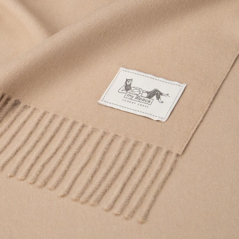 Classic baby alpaca scarf coffee with milk