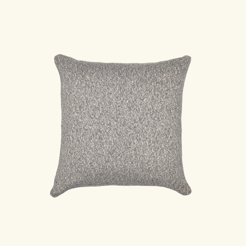 Baby alpaca & organic cotton cushion | smooth knit | NATURAL GREY