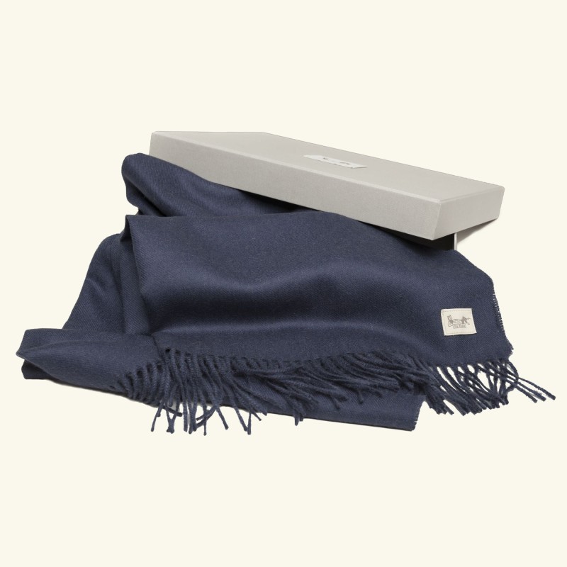 Classic baby alpaca shawl indigo