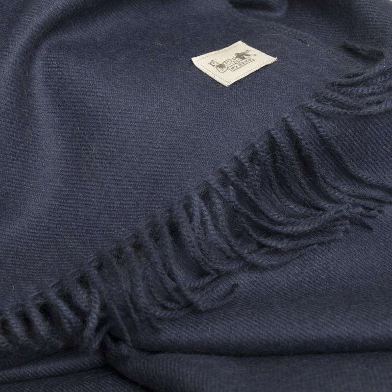 Classic baby alpaca shawl indigo