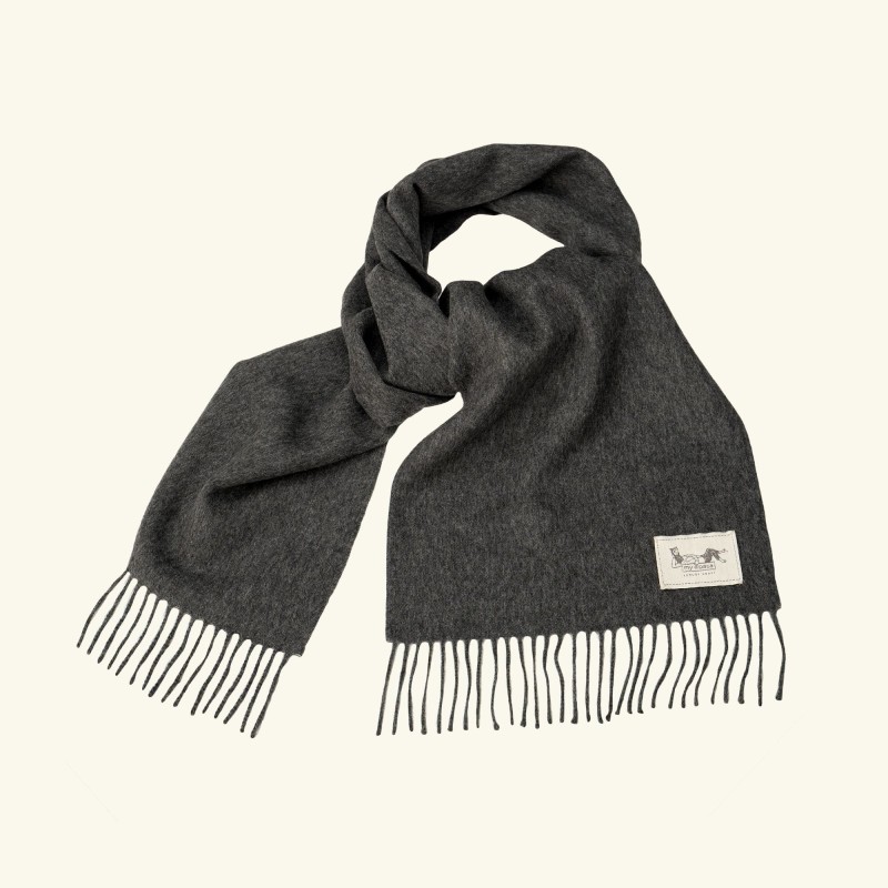 Classic baby alpaca scarf dark grey