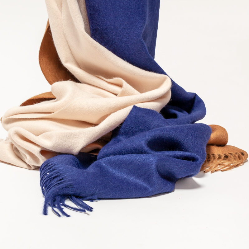 Suri baby alpaca shawl cobalt