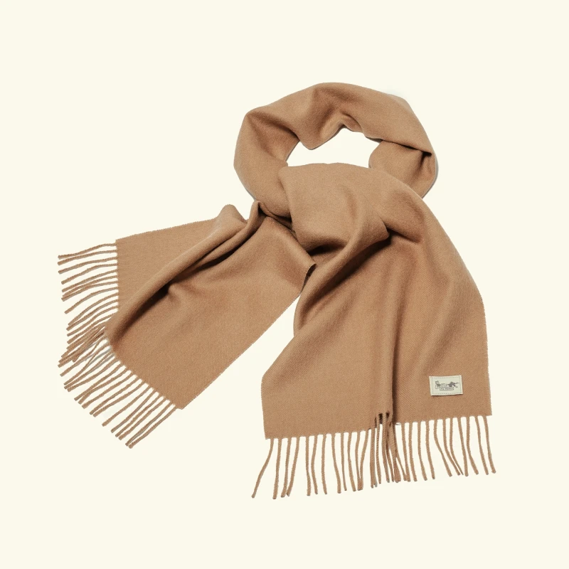 Classic baby alpaca scarf camel