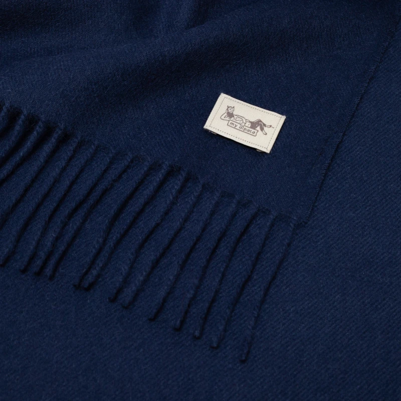 Classic baby alpaca scarf navy