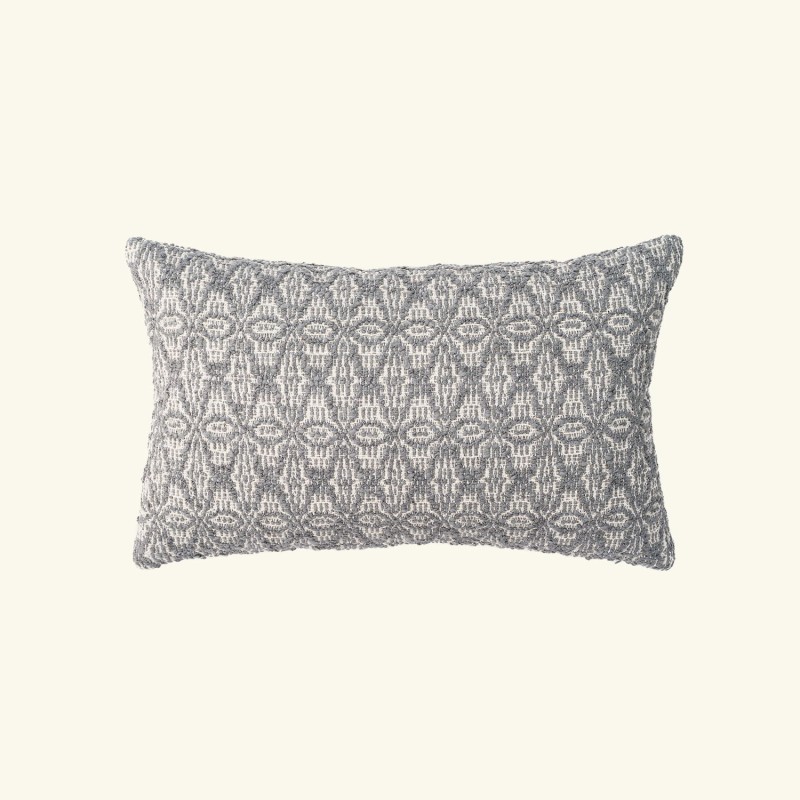 Hand-woven cushion | baby alpaca & cotton | GREY