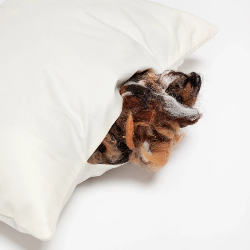 Hand-woven cushion | baby alpaca & cotton | GREY