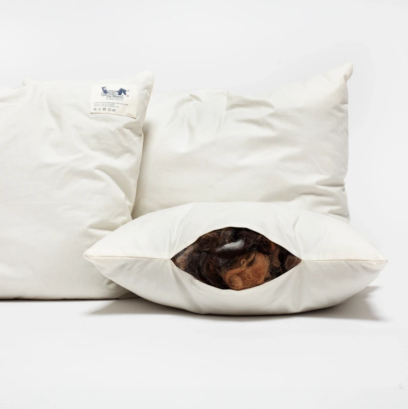 Hand-woven cushion | baby alpaca & cotton | BEIGE