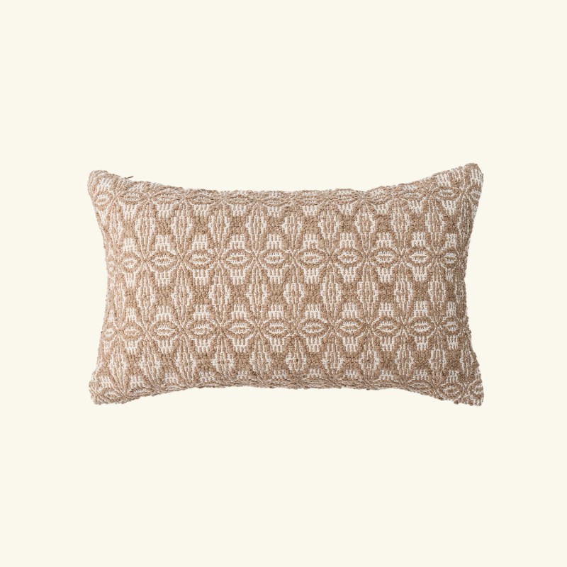 Hand-woven cushion | baby alpaca & cotton | BEIGE