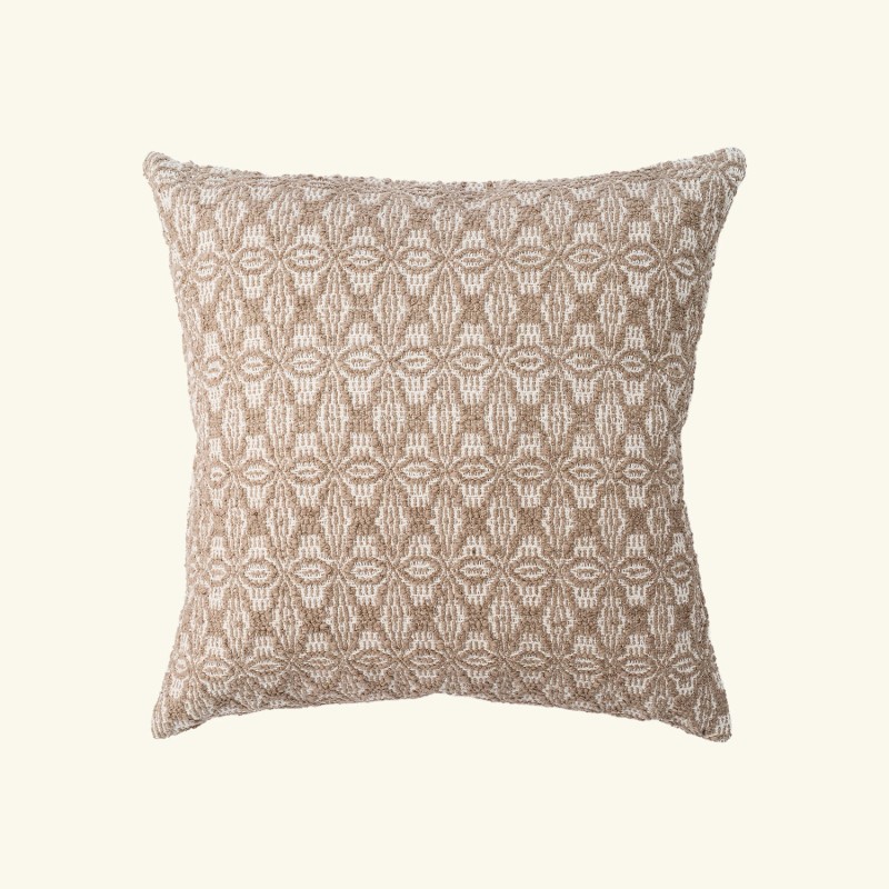 Hand-woven cushion | baby alpaca & cotton | BEIGE