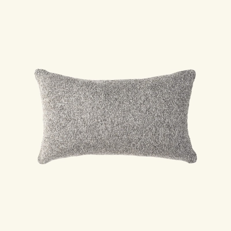 Baby alpaca & organic cotton cushion | smooth knit | NATURAL GREY