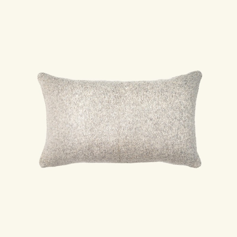 Baby alpaca & organic cotton cushion | smooth knit | NATURAL SILVER