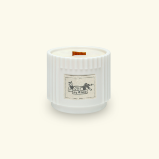 Parian porcelain Rose & Linen candle