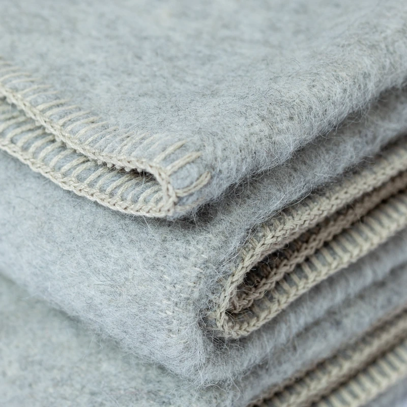 2. Alpaca & wool bedspread | NATURAL SILVER