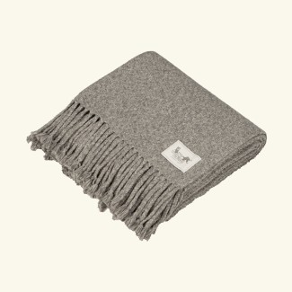 Baby Alpaca & Organic Cotton Throw – Natural Grey