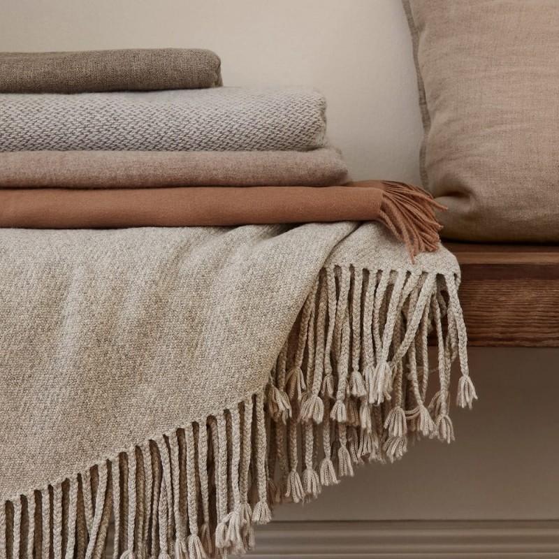 7. Baby Alpaca & Organic Cotton Throw | NATURAL GREY